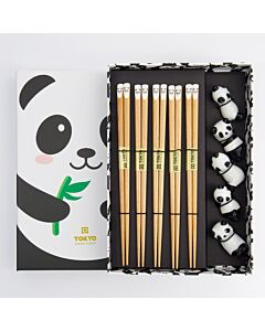Spisepinde med holdere gaves&aelig;t - Panda